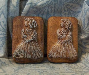 Antique Victorial Girl Soap Bar and Wax Ornament Mold