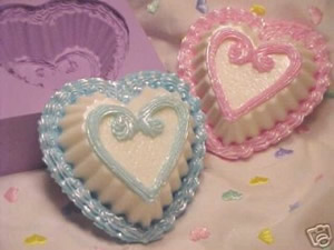 Fancy Heart Cake Soap and Candle Mold