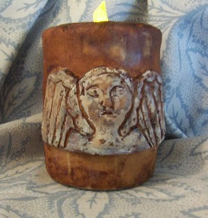 Tombstone Angel Flicker Pillar Candle Mold