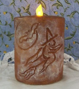Wicked Witch on Broom Flicker Candle Mold