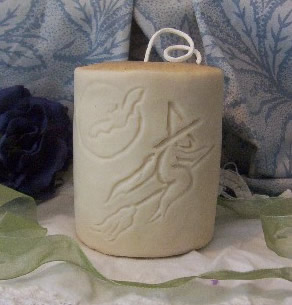 Witch on a Broom Candle Mold